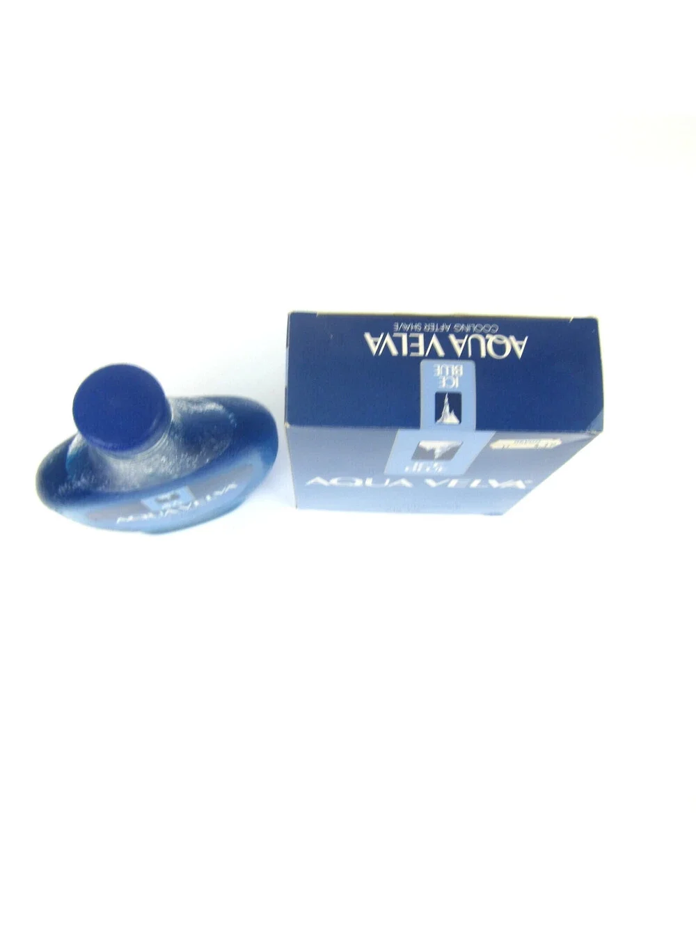 Vintage Aqua Velva Ice Blue Cooling After Shave 7 oz Glass Bottle & Box 1980s